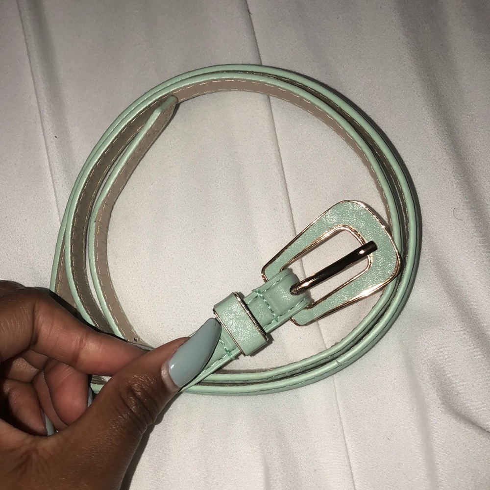 Mint Green Faux Leather Waist Belt
